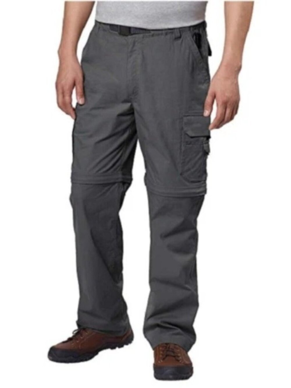 NWOT BC Clothing Men's XL X 29 Gray Convertible Cargo Pants Nylon Cotton Spandex